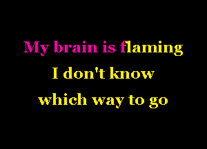 My brain is flaming

I don't know

which way to go