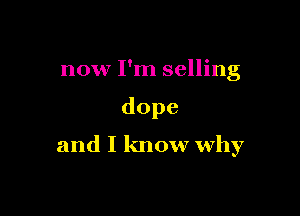 now I'm selling

dope

and I know why