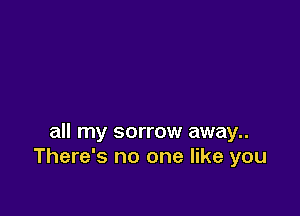 all my sorrow away..
There's no one like you