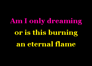 A111 I only dreaming
or is this burning

an eternal flame