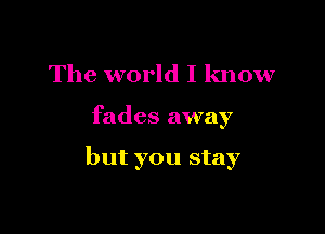 The world I know

fades away

but you stay