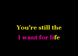 You're still the

I want for life