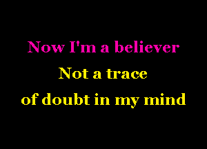 Now I'm a believer

Not a trace

of doubt in my mind
