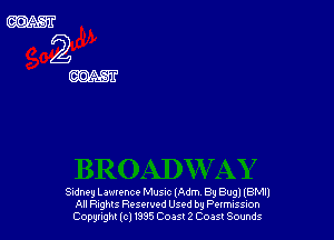 Sidney Lawtence Music (Adm By Bug) (BM!)
All R,ng Resewed Used by Pmnssm
(30ng (c) 1335 (203512 Coast Sounds