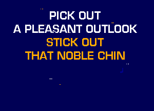  PICK OUT -
A PLEASANT OUTLOOK
STICK OUT

THAT NOBLE CHIN-