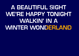 A BEAUTIFUL SIGHT
WERE HAPPY TONIGHT
WALKIM IN A
WINTER WONDERLAND