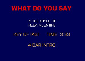 IN THE SWLE OF
HERA McENNHE

KEY OF (Ab) TIME 3188

4 BAR INTRO