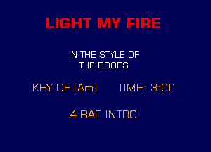 IN THE STYLE OF
THE DOOFIS

KEY OF (Am) TIME 3100

4 BAR INTRO
