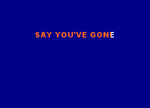 SAY YOU'VE GONE