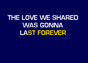 THELOVEUWESHARED
M E3GONNA

LASTFOREVER