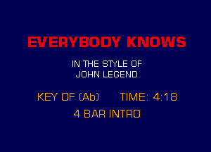 IN THE STYLE OF
JOHN LEGEND

KEY OF (Ab) TIME 41 B
4 BAR INTRO