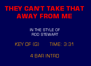 IN THE STYLE OF
HUD STEWART

KEY OF (G) TIME 331

4 BAR INTRO