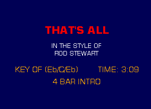 IN THE STYLE 0F
HUD STEWART

KEY OF (EbefEbJ TIME 8109
4 BAR INTRO