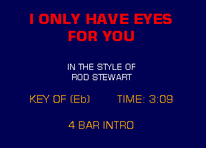 IN THE STYLE OF
HUD STEWART

KB' OF (Eb) TIME 3209

4 BAR INTRO