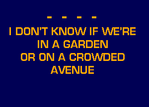 I DON'T KNOW IF WERE
IN A GARDEN
0R ON A CROWDED
AVENUE