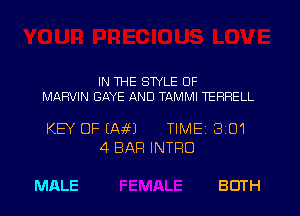 IN THE STYLE 0F
MARVIN GAYE AND TAMMI TERRELL

KEY OF UM?) TIME 3101
4 BAR INTRO

MALE