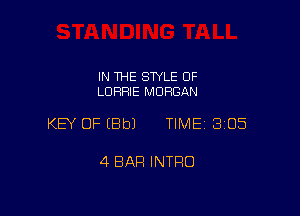 IN THE STYLE 0F
LDFIFIIE MORGAN

KEY OF EBbJ TIME 3105

4 BAR INTRO