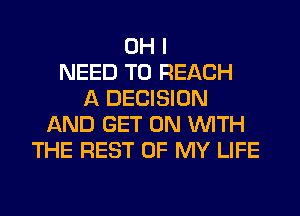 OH I
NEED TO REACH
A DECISION
AND GET ON WITH
THE REST OF MY LIFE