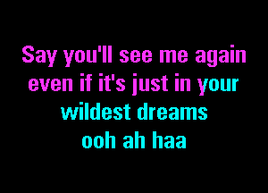 Say you'll see me again
even if it's iust in your

wildest dreams
ooh ah haa