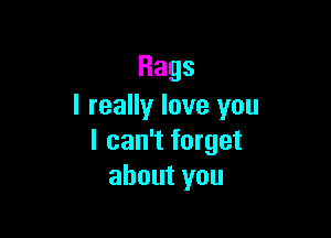 Rags
I really love you

I can't forget
ahoutyou