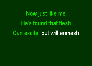 Nowjust like me
He's found that flesh

Can excite but will enmesh