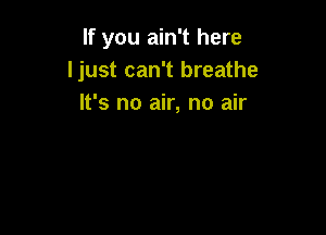 If you ain't here
I just can't breathe
Tell me how you gonna

Live without me