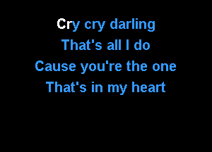 Cry cry darling
That's all I do
Cause you're the one

That's in my heart