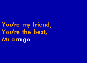 You're my friend,

You're the best,
Mi amigo