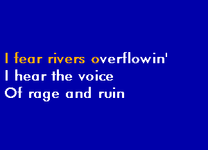 I fear rivers overflowin'

I hear the voice
Of rage and ruin