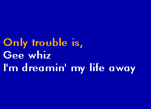 Only trouble is,

Gee whiz
I'm dreamin' my life away