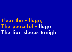 Near the village,

The peaceful village
The lion sleeps tonight
