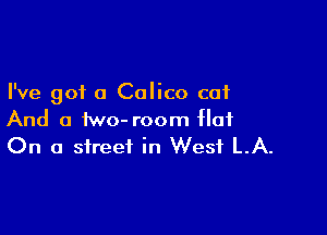 I've got a Calico cat

And a two- room flat
On a street in West LA.
