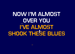 NOW I'M ALMOST
woven YOU
I'VE ALMOST
SHOOK THESE BLUES