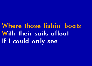 Where those fishin' boats

With their soils afloat
If I could only see