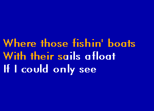 Where those fishin' boats

With their soils afloat
If I could only see