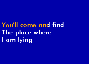 You'll come and find

The place where
I am lying