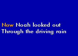 Now Noah looked out

Through the driving rain