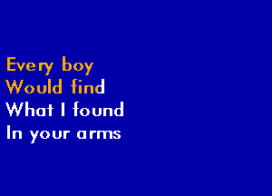 Every boy
Would find

What I found

In your arms