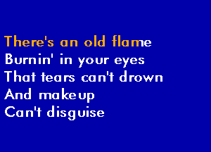 There's an old Home
Burnin' in your eyes

That fears can't drown
And makeup
Can't disguise