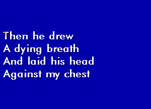 Then he drew
A dying breath

And laid his head
Against my chest