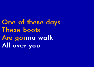 One of these days
These boois

Are gonna walk
All over you