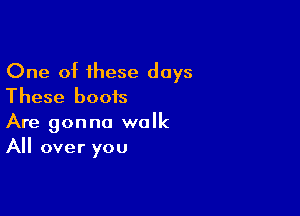 One of these days
These boois

Are gonna walk
All over you