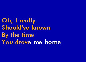 Oh, I really

Should've known

By the time
You drove me home