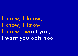 I knowI I knowI
I knowI I know

I know I want you,
I want you ooh hoo