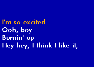 I'm so excited

Ooh, boy

Burnin' up

Hey hey, I think I like if,