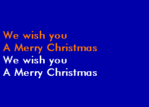 We wish you
A Merry Christmas

We wish you
A Merry Christmas