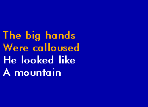The big hands

Were calloused

He looked like

A mountain