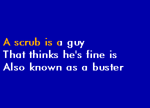 A scrub is 0 guy

That ihinks he's fine is

Also known as a busier