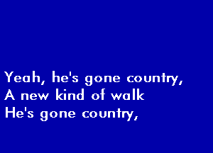 Yeah, he's gone country,
A new kind of walk

He's gone country,
