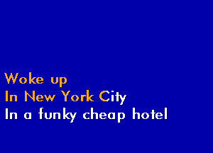 Woke up
In New York City
In a funky cheap hotel